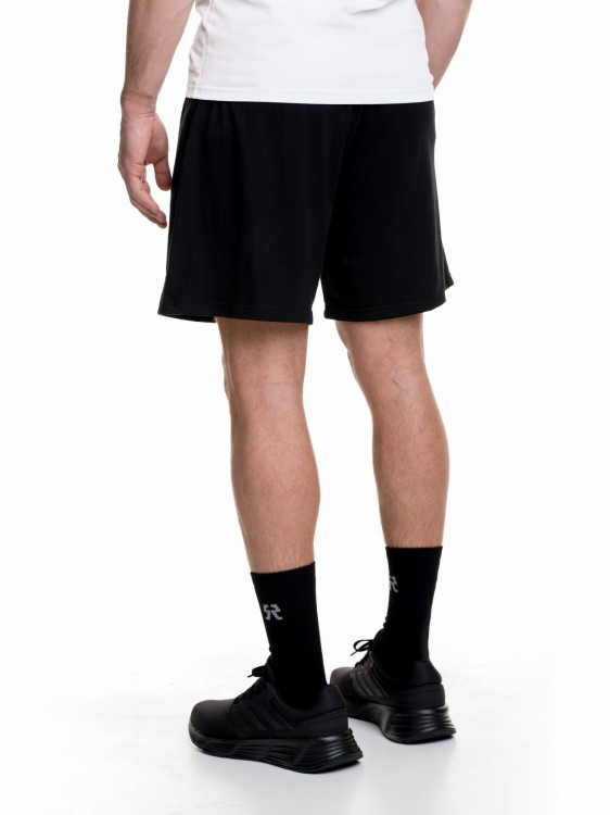 Czarne spodenki sportowe z wiskozy bambusowej tyłem.jpg